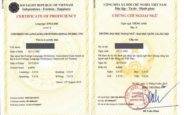 Chứng chỉ VSTEP B2 có thời hạn bao lâu