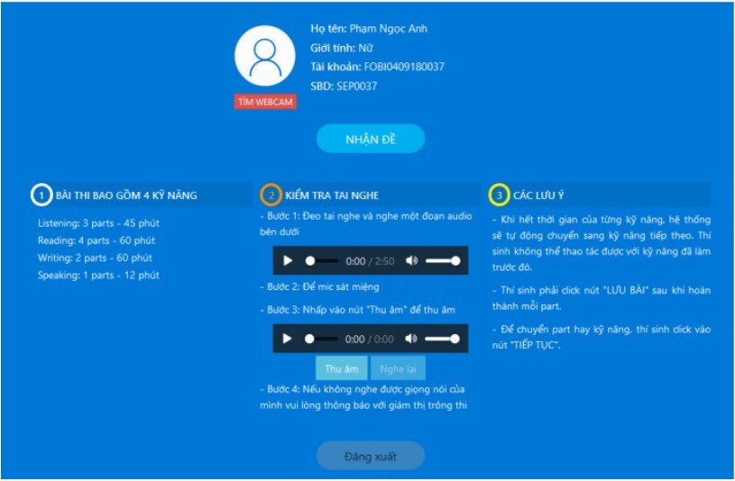 Hướng dẫn làm bài thi VSTEP trên máy tính 4